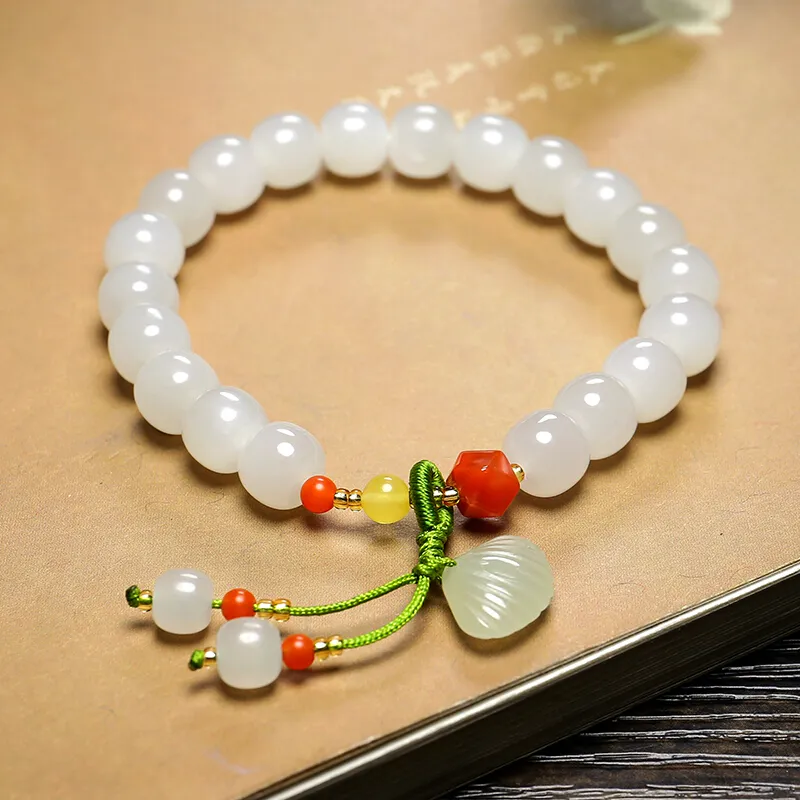 Liu Jinfu Bracelets Pale Greenish White Jade Women's-3