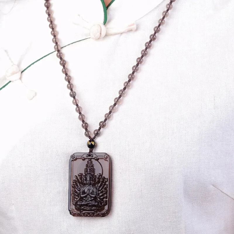 Liu Jinfu Obsidian Jade Necklaces Unisex-5