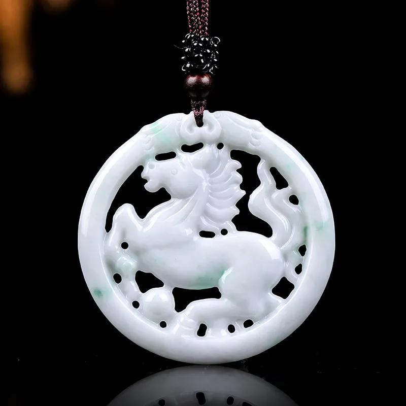 Liu Jinfu Glutinous Jade Jadeite Necklaces Unisex-6
