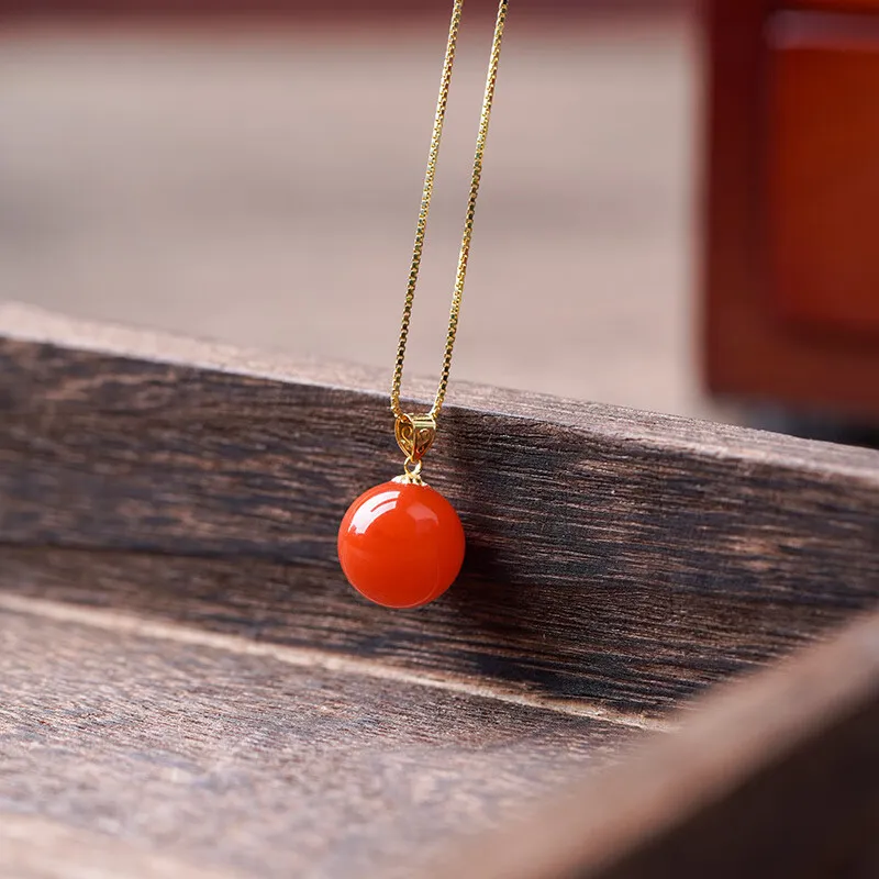 Liu Jinfu Southern Red Agate Necklaces Women's-2