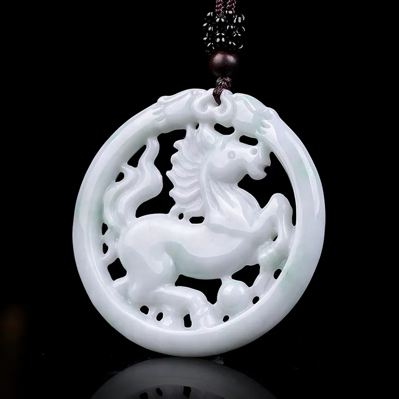 Liu Jinfu Glutinous Jade Jadeite Necklaces Unisex-5