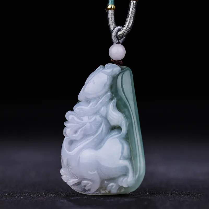 Liu Jinfu Glutinous Jade Jadeite Necklaces Unisex-4
