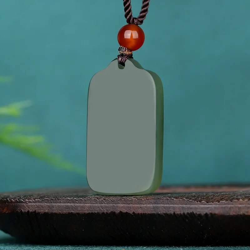 Liu Jinfu Hetian Jade Pendants Green Jade Unisex-3