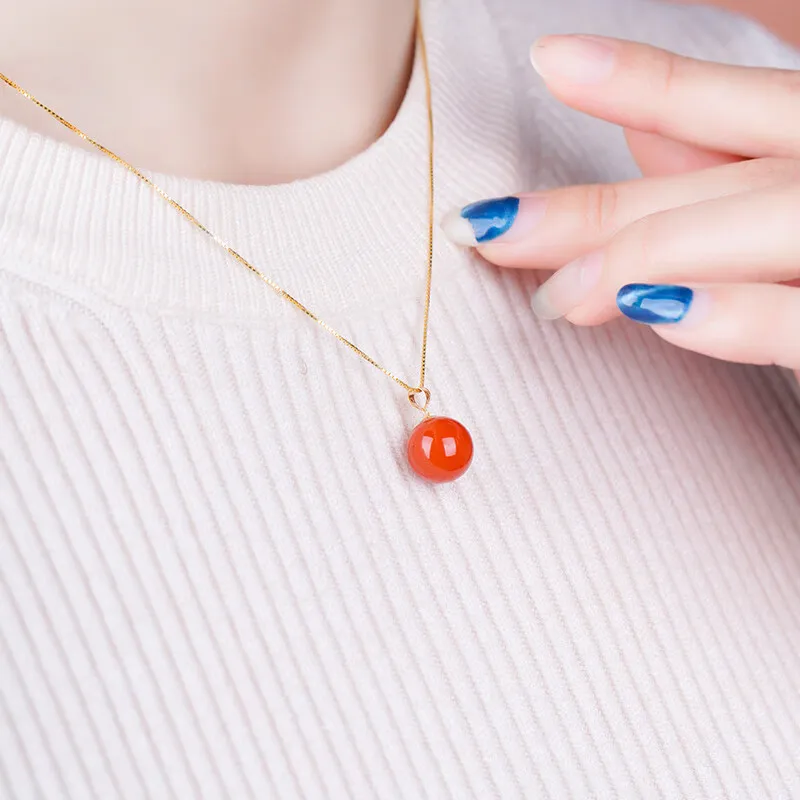 Liu Jinfu Southern Red Agate Necklaces Women's-3