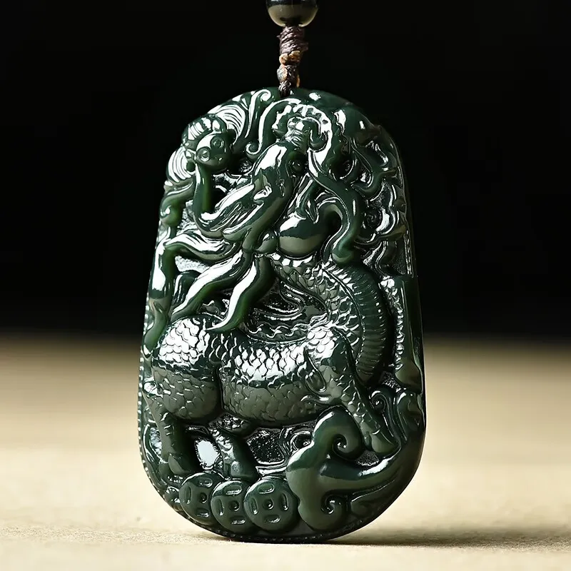 Liu Jinfu Pendants Green Jade Men's-6