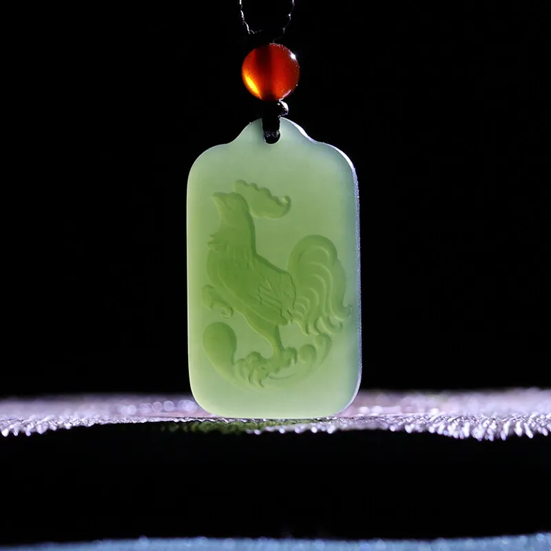 Liu Jinfu Hetian Jade Pendants Green Jade Unisex-2