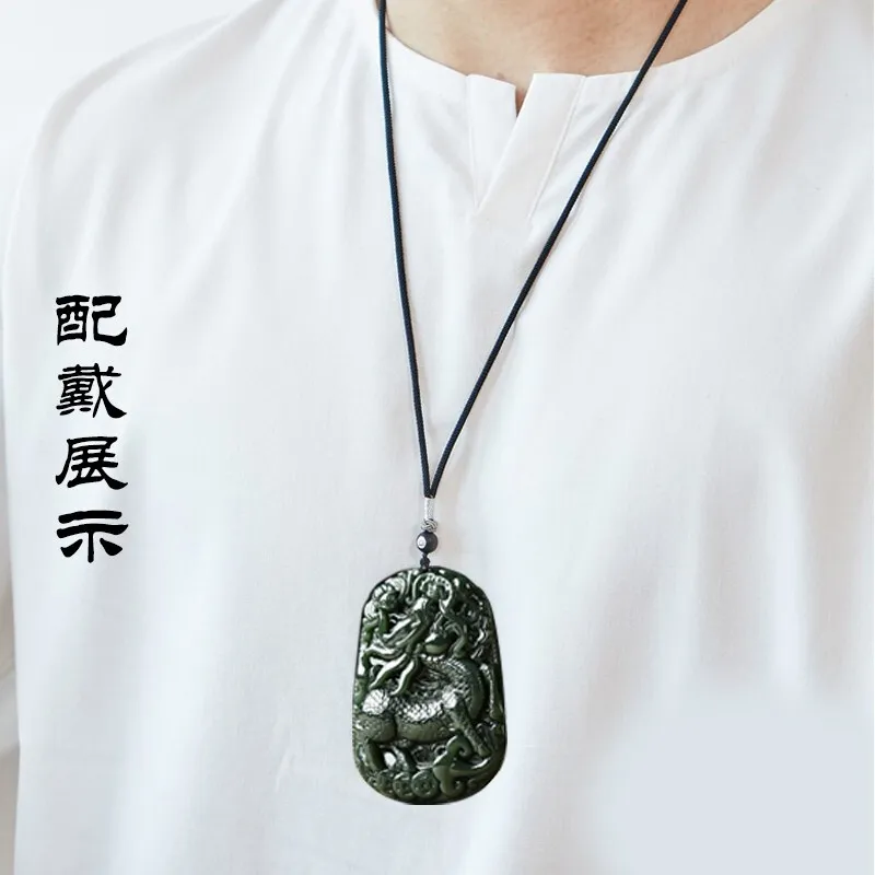Liu Jinfu Pendants Green Jade Men's-4
