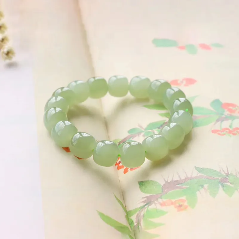 Liu Jinfu Bracelets Pale Greenish White Jade Unisex-4