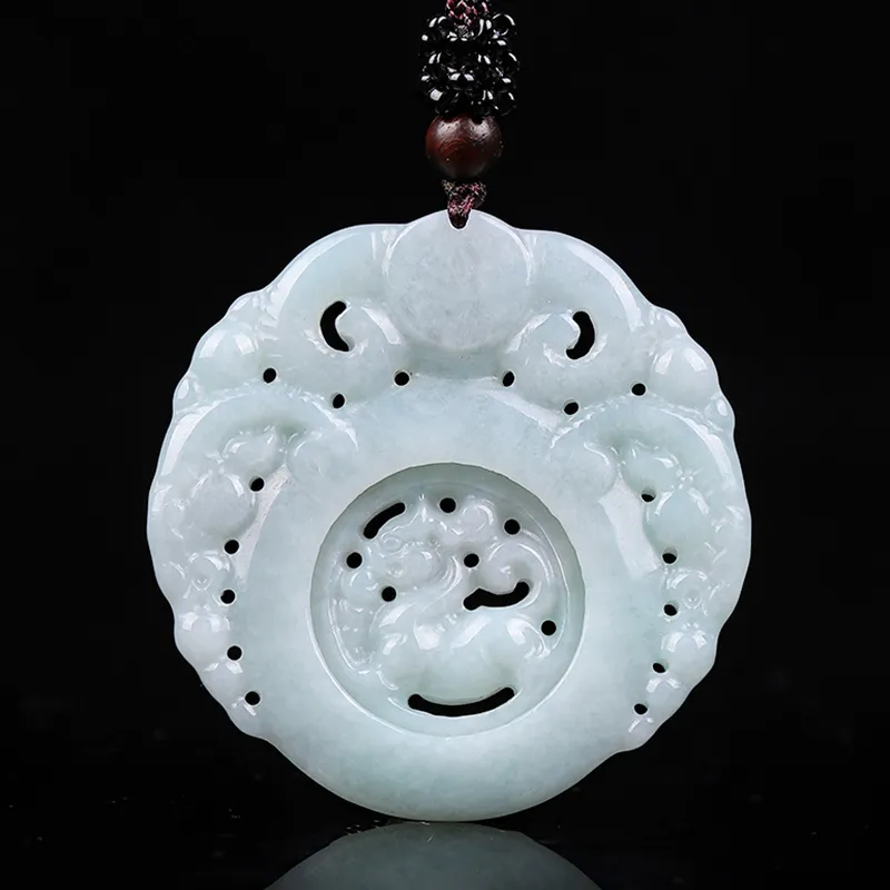 Liu Jinfu Glutinous Jade Jadeite Necklaces Unisex-5