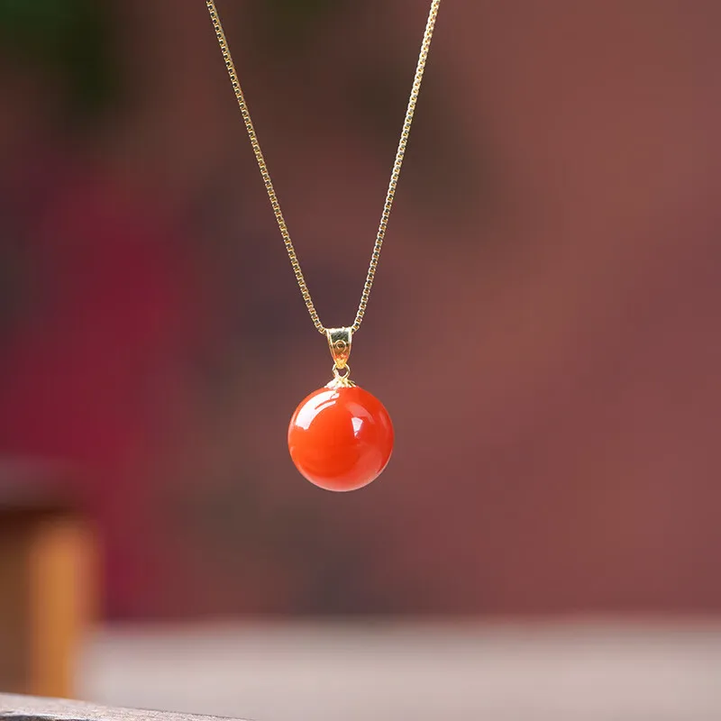 Liu Jinfu Southern Red Agate Necklaces Women's-1