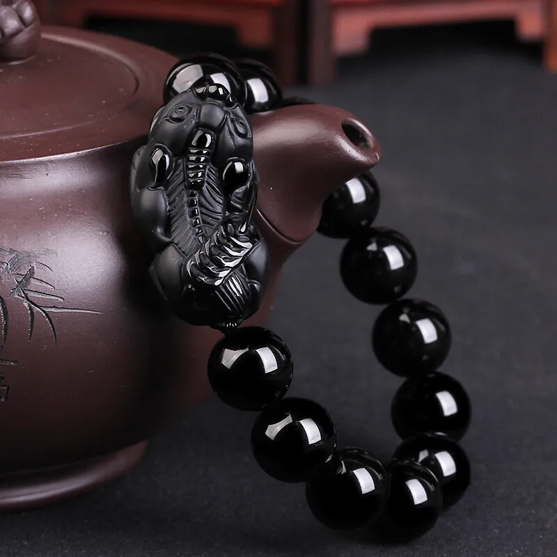 Liu Jinfu Natural Obsidian Bracelets Unisex-1