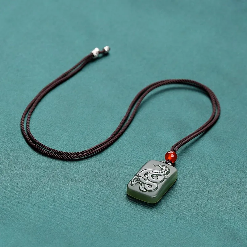 Liu Jinfu Hetian Jade Pendants Green Jade Unisex-4