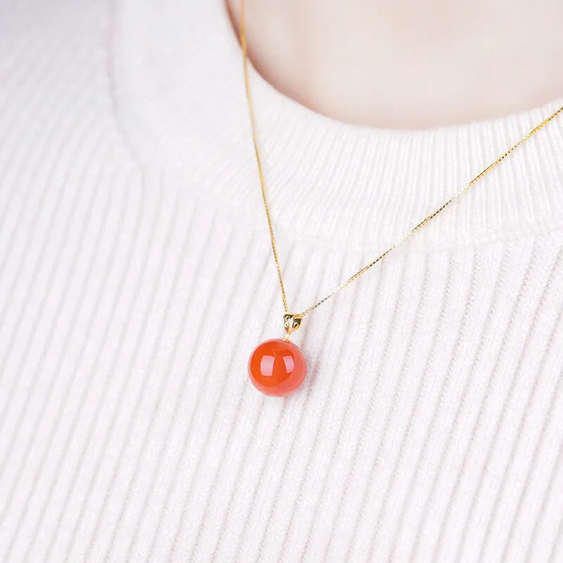 Liu Jinfu Southern Red Agate Necklaces Women's-4