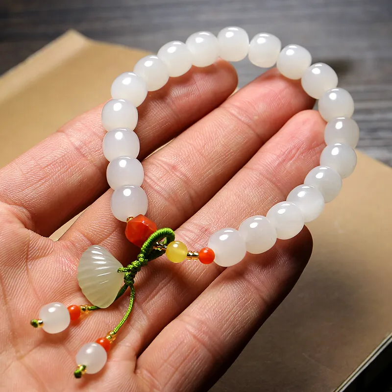 Liu Jinfu Bracelets Pale Greenish White Jade Women's-2