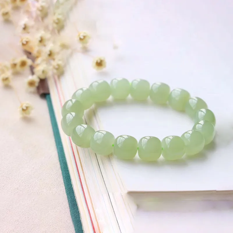 Liu Jinfu Bracelets Pale Greenish White Jade Unisex-1
