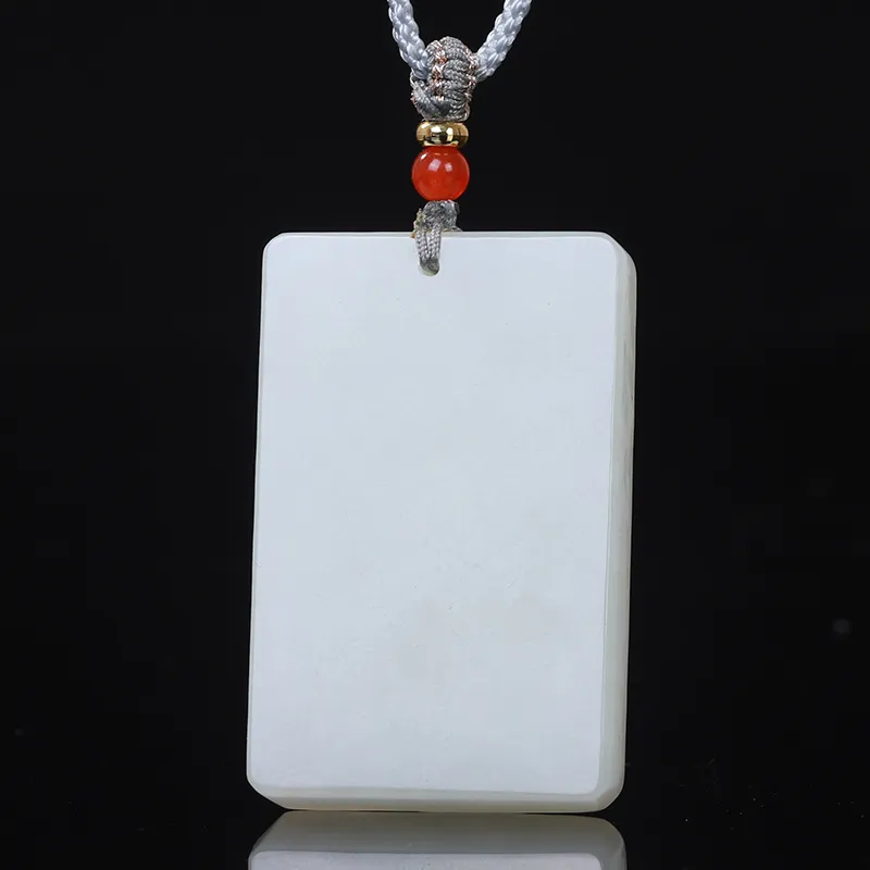 Liu Jinfu Hetian Jade Necklaces Pale Greenish White Jade Men's-4