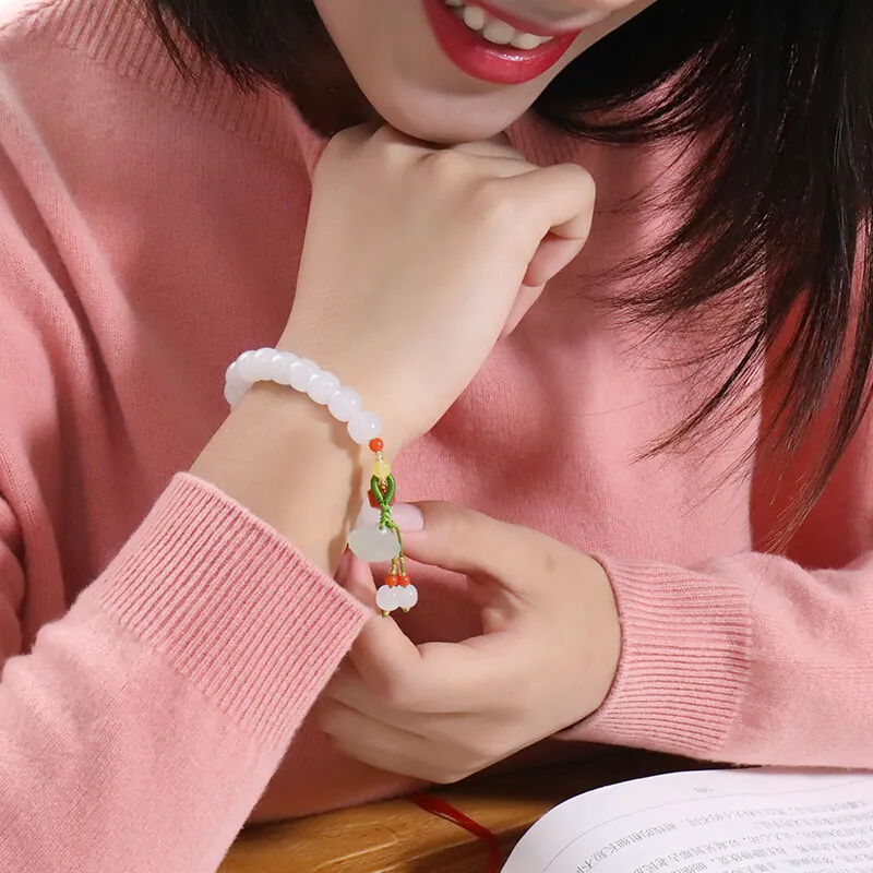 Liu Jinfu Bracelets Pale Greenish White Jade Women's-1