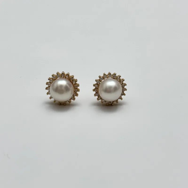 SANWUBALUOKE Freshwater Pearl Stud Earrings Women's-2