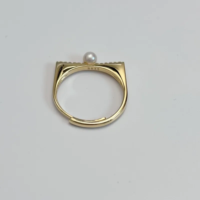 SANWUBALUOKE Freshwater Pearl Rings Women's-3