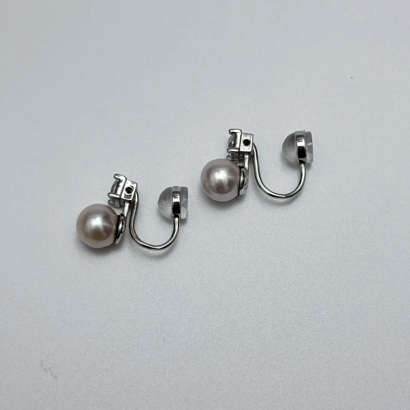 SANWUBALUOKE Freshwater Pearl Clip On Earrings Women's-2