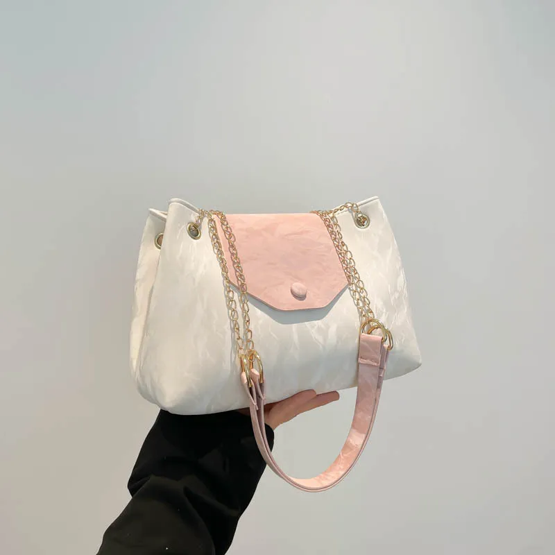 MOONDEMIMA PU Handbag, Tote Bag, Shoulder Bag Women's Pink White/Pink-1