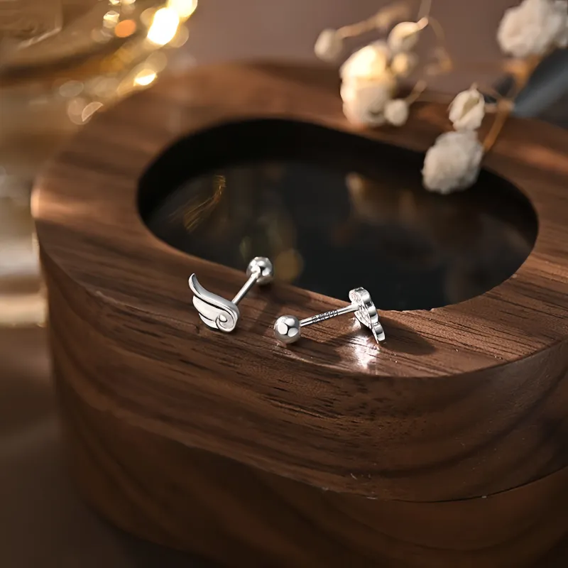 BKBU 999 Fine Silver Stud Earrings Unisex-2