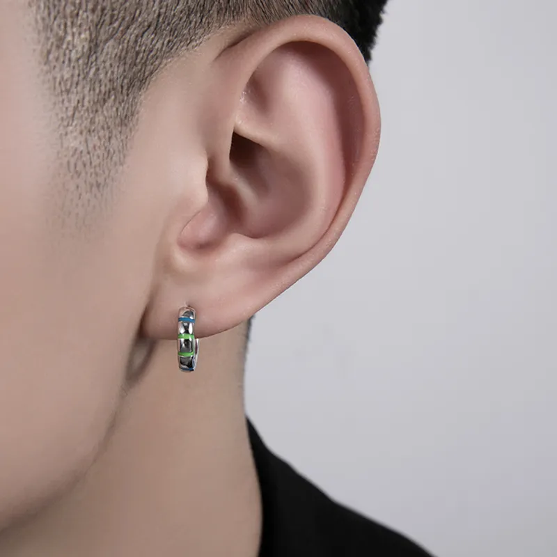 BKBU 925 Silver Needles Hoop Earrings Unisex-3