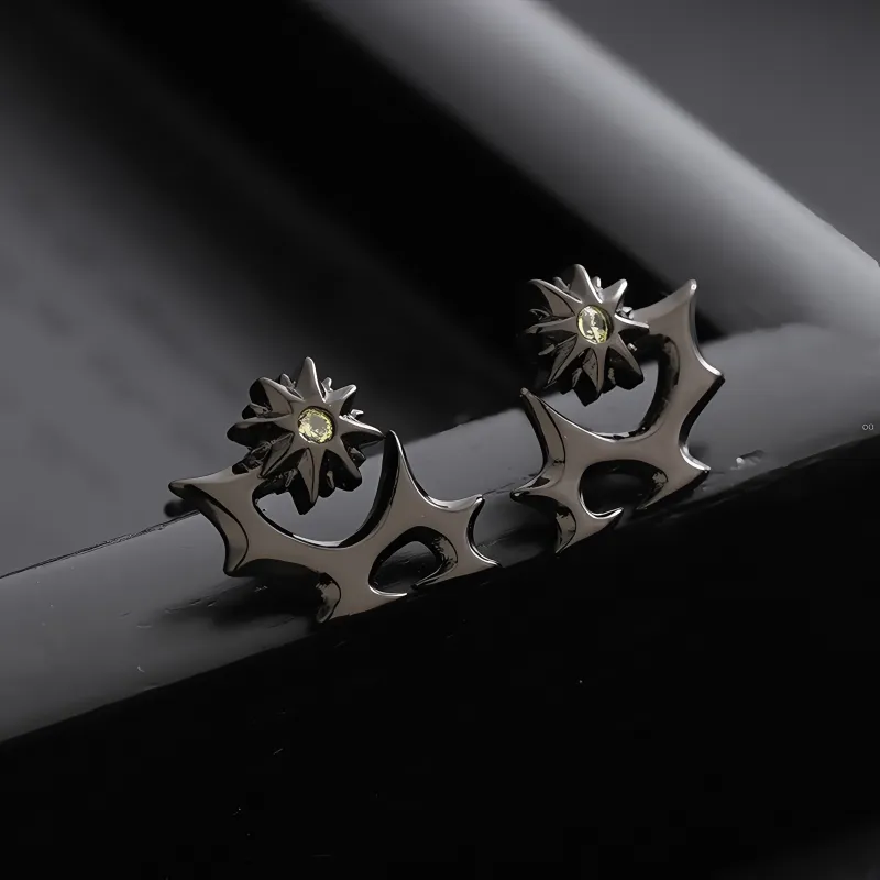 BKBU 925 Sterling Silver Needle Titanium Steel Stud Earrings Unisex-3
