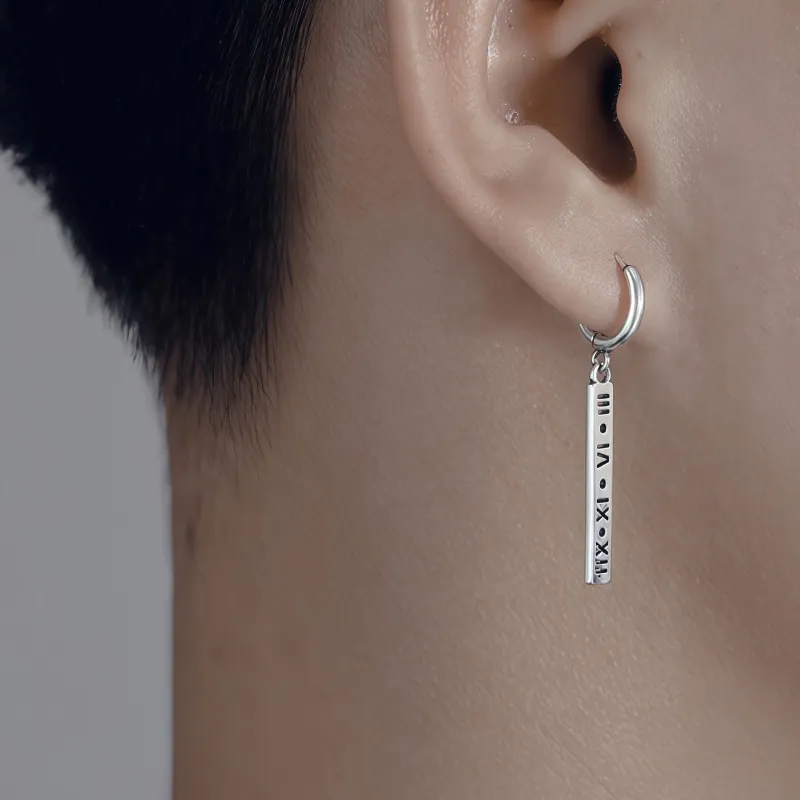 BKBU 925 Sterling Silver Needle Titanium Steel Earrings Unisex-1