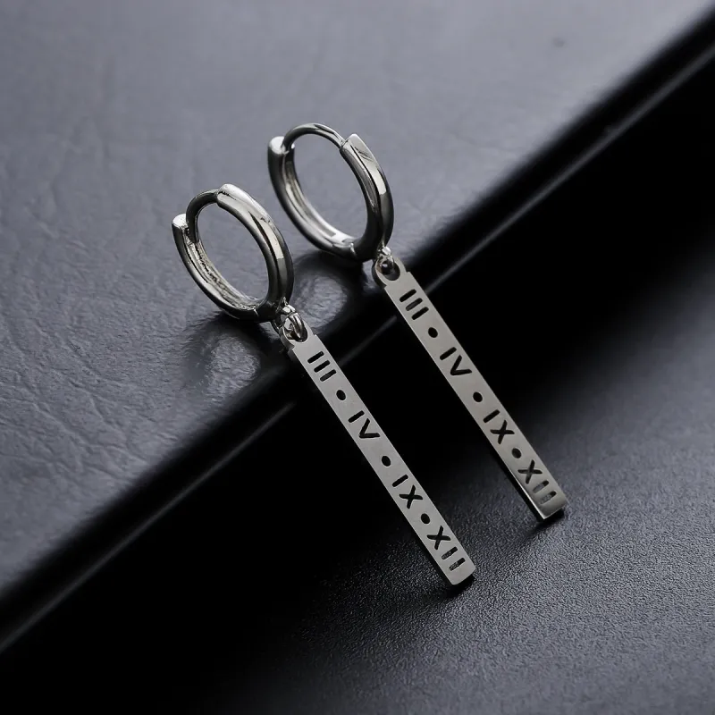 BKBU 925 Sterling Silver Needle Titanium Steel Earrings Unisex-2