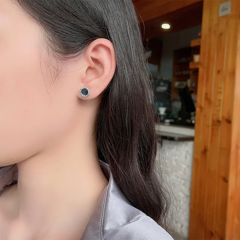 BKBU 925 Sterling Silver Titanium Steel Stud Earrings Unisex-3