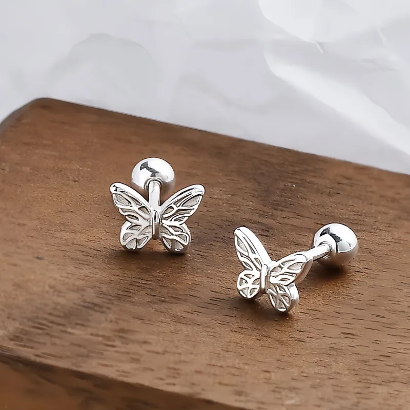 BKBU 999 Fine Silver Stud Earrings Unisex-1