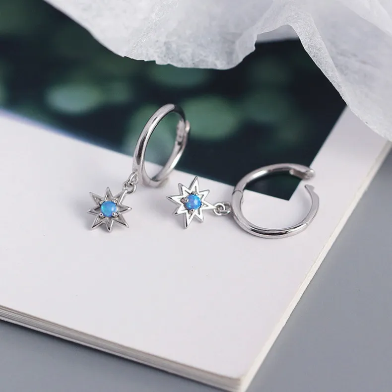 BKBU 925 Sterling Silver Needle Titanium Steel Earrings Unisex-2