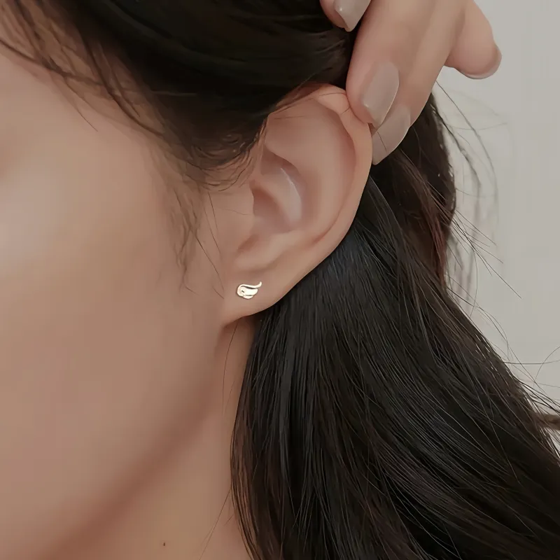 BKBU 999 Fine Silver Stud Earrings Unisex-5