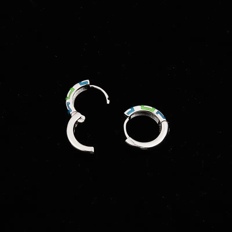 BKBU 925 Silver Needles Hoop Earrings Unisex-2