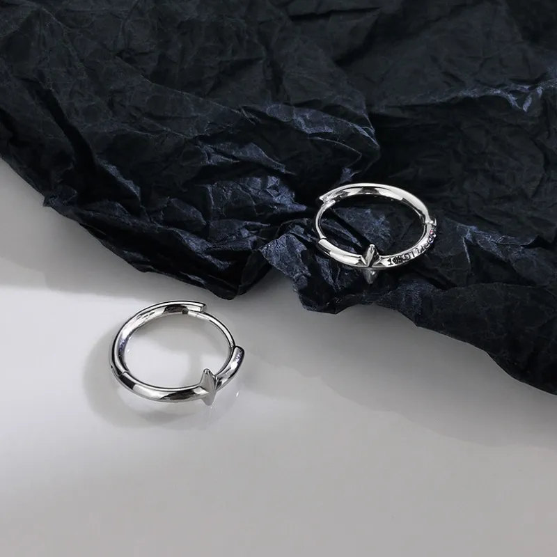 BKBU 925 Silver Needles Earrings Unisex-3