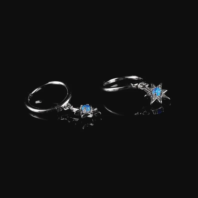 BKBU 925 Sterling Silver Needle Titanium Steel Earrings Unisex-3