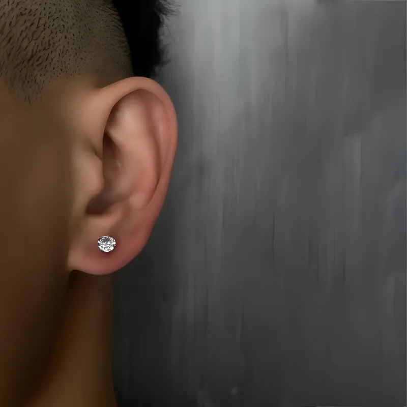 BKBU 925 Silver Needles Stud Earrings Unisex-3