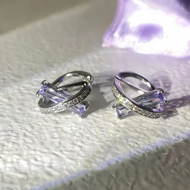 BKBU 925 Sterling Silver Needle Titanium Steel Earrings Unisex-1