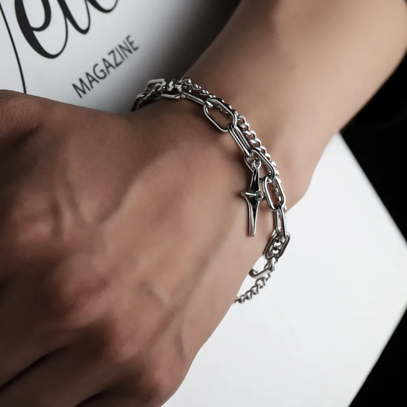 BKBU Titanium Steel Bracelets Unisex White-4