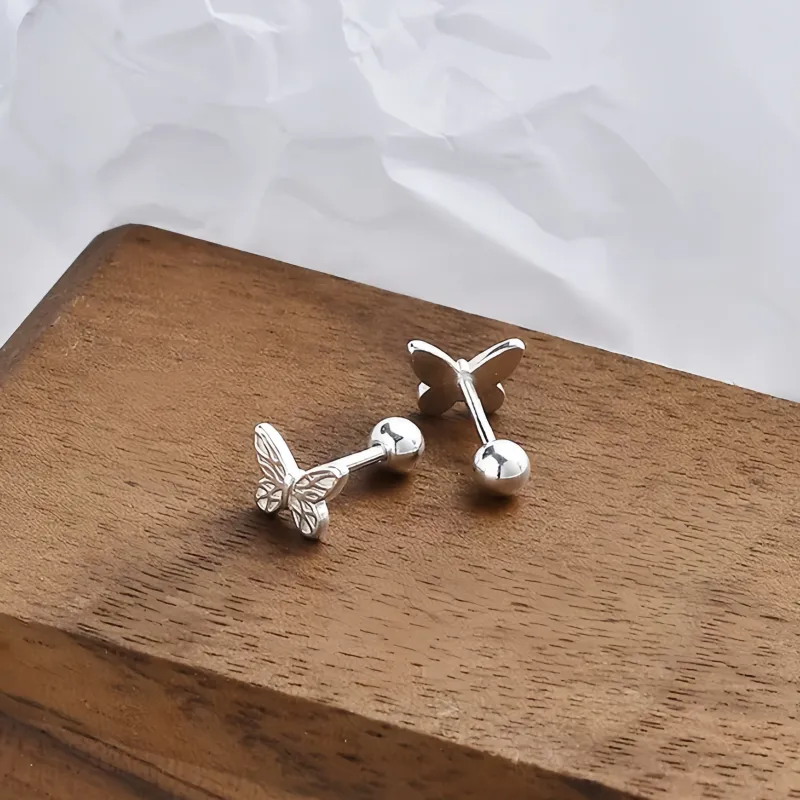 BKBU 999 Fine Silver Stud Earrings Unisex-3