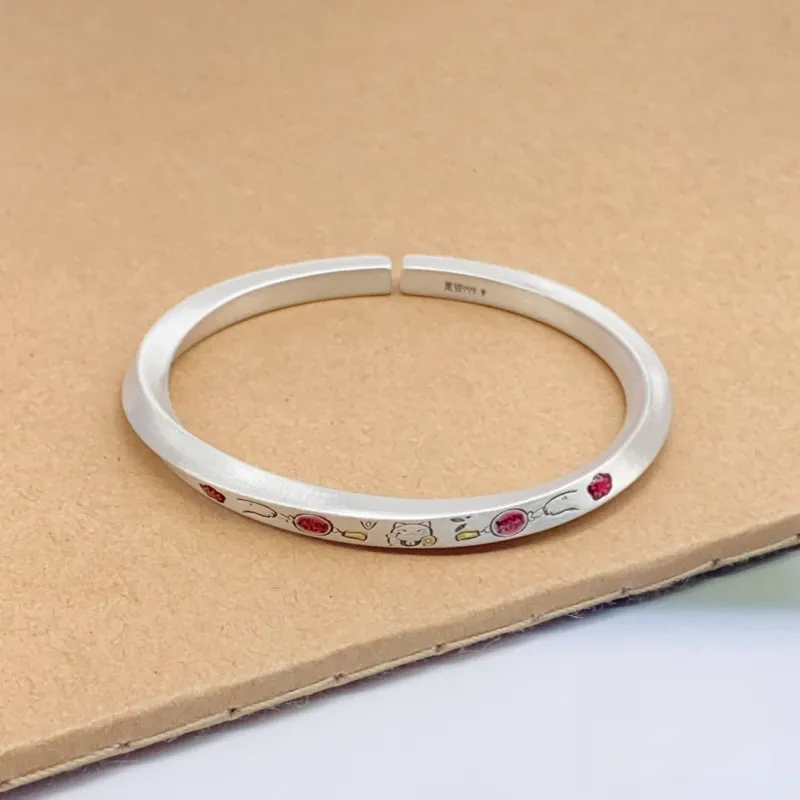 BKBU 999 Fine Silver Bangles Women's-1