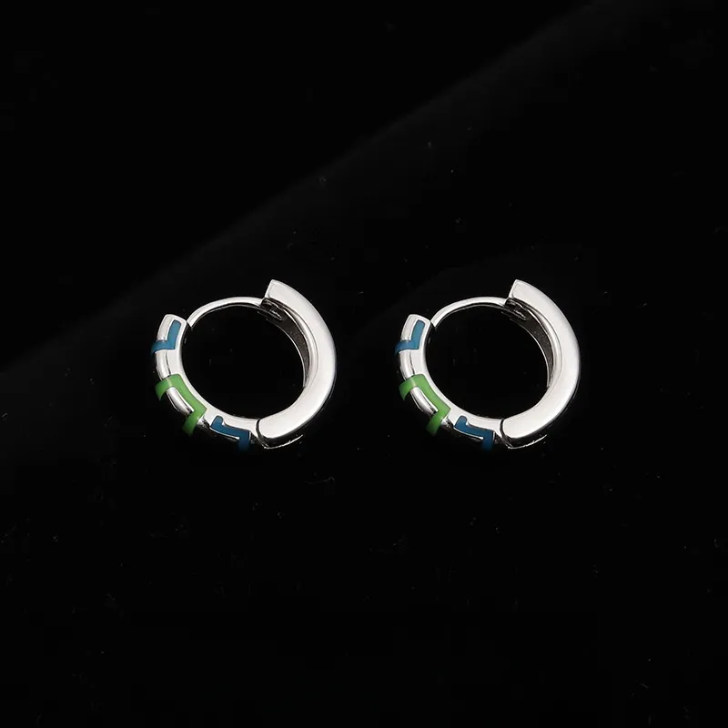 BKBU 925 Silver Needles Hoop Earrings Unisex-5