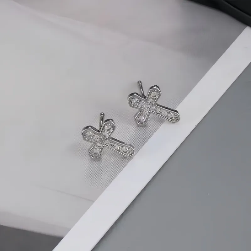 BKBU 925 Silver Needles Stud Earrings Unisex-5