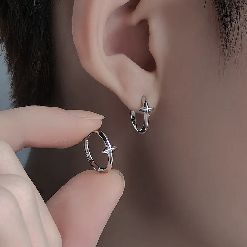 BKBU 925 Silver Needles Earrings Unisex-2