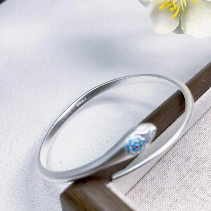 BKBU 999 Fine Silver Bangles Women's-4