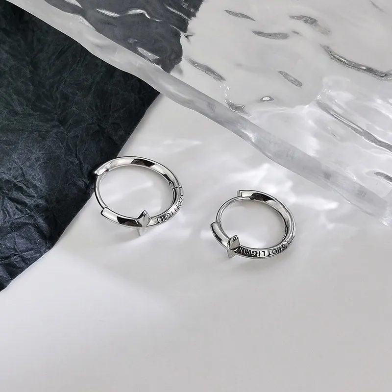 BKBU 925 Silver Needles Earrings Unisex-4
