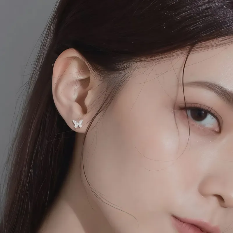 BKBU 999 Fine Silver Stud Earrings Unisex-5