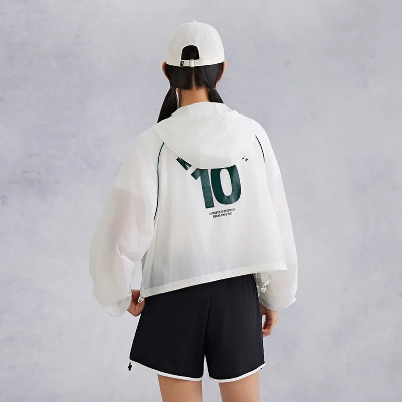 Kappa Windproof Windbreaker Jacket Women's Classic White-2