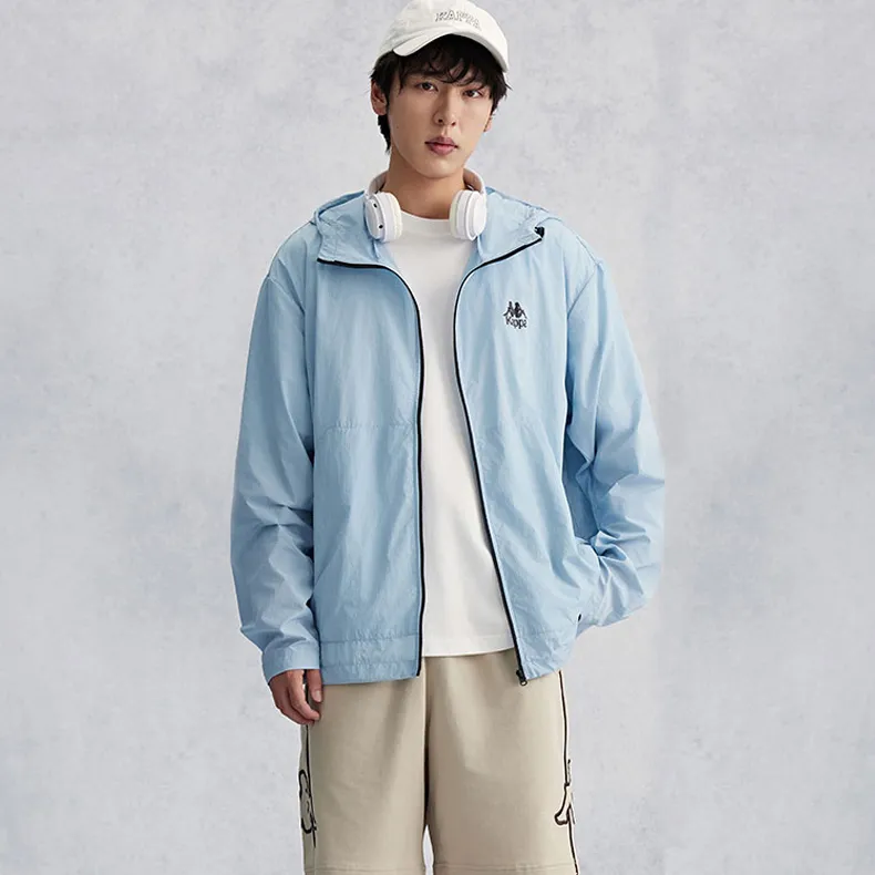 Kappa Summer Sun Protection Clothing Unisex Light Gray Blue-5